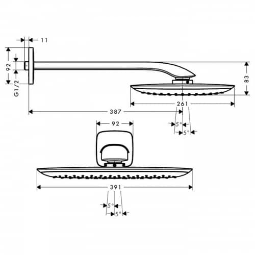 Купить Душ Hansgrohe PuraVida 27437400 верхний по низкой цене