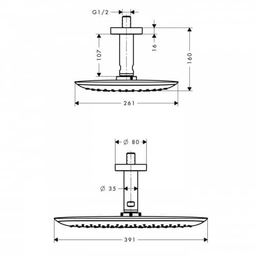 Купить Душ Hansgrohe PuraVida 27390400 верхний по низкой цене