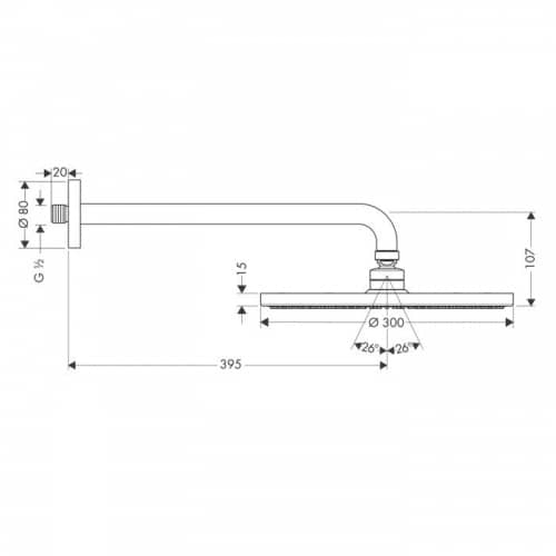 Купить Душ Hansgrohe Raindance S 300 Air 27493000 верхний по низкой цене