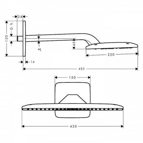 Купить Душ Hansgrohe Raindance E 420 Air 27372000 верхний по низкой цене