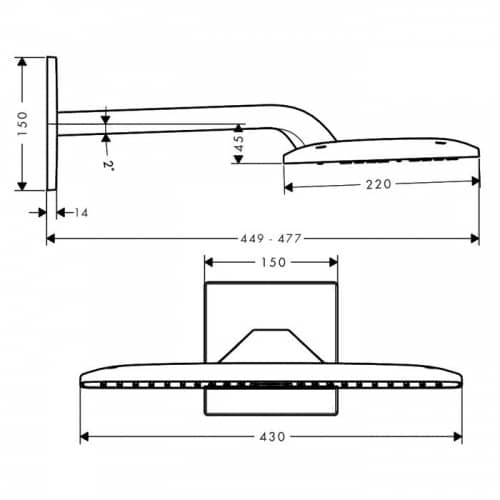 Купить Душ Hansgrohe Raindance E 420 Air 27373000 верхний по низкой цене