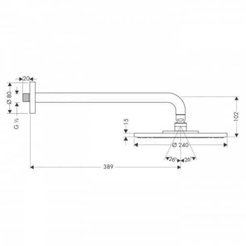 Купить Душ Hansgrohe Raindance S 240 Air 27474000 верхний по низкой цене