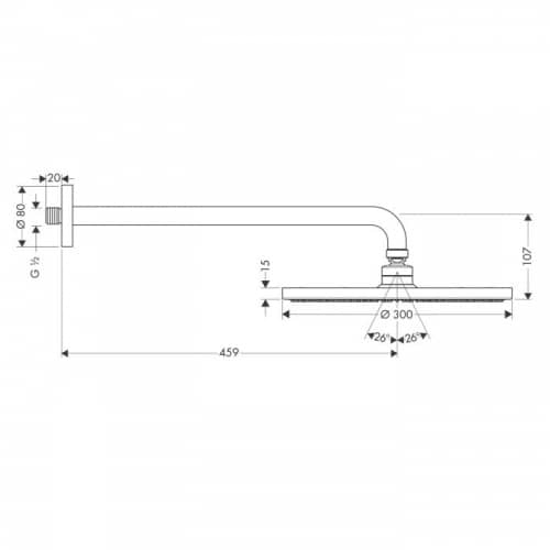 Купить Душ Hansgrohe Raindance S 300 Air 27492000 верхний по низкой цене