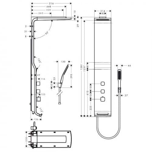Купить Панель Hansgrohe Raindance Lift 27008400 душевая по низкой цене