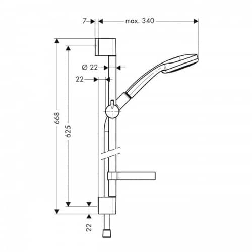 Душевой гарнитур Hansgrohe Croma 100 Multi 27775000