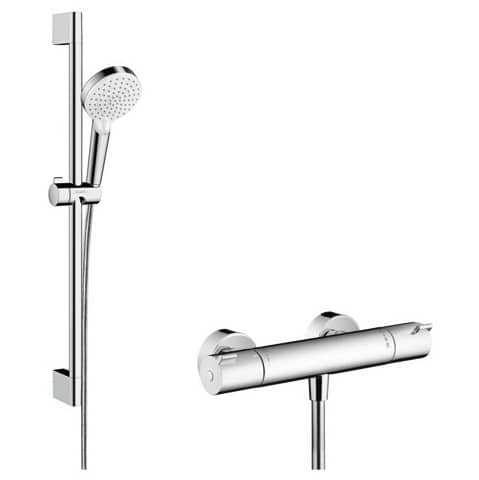 Душевой гарнитур Hansgrohe Crometta Vario 27812400 с термостатом белый/хром