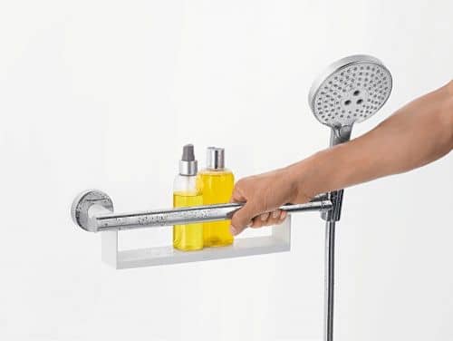 Купить Поручень Hansgrohe Comfort 26328400 для ванной с полочкой и держателем для душа по низкой цене