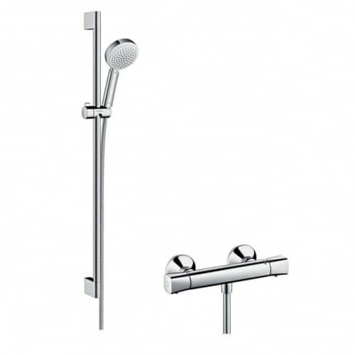 Душевой гарнитур Hansgrohe Crometta 100 Vario Combi 27031400 с термостатом белый/хром