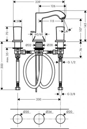 Купить Смеситель Hansgrohe Metropol 31304090 для раковины по низкой цене