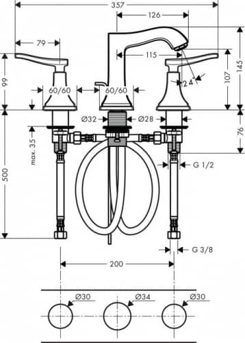 Купить Смеситель Hansgrohe Metropol 31330090 для раковины по низкой цене