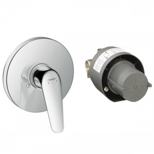 Смеситель для душа Hansgrohe Novus 71068000 внешняя и скрытая часть