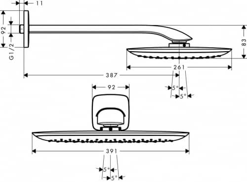 Купить Душ Hansgrohe PuraVida 27437000 верхний по низкой цене