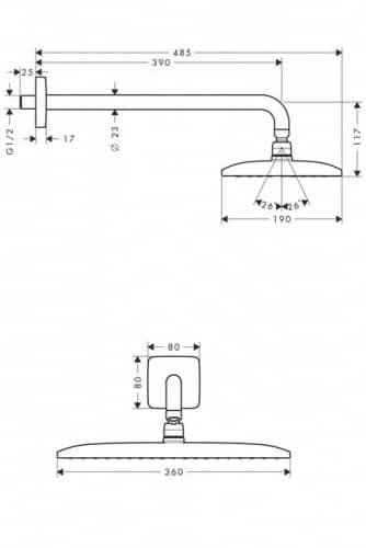 Купить Душ Hansgrohe Raindance E 27376000 верхний по низкой цене