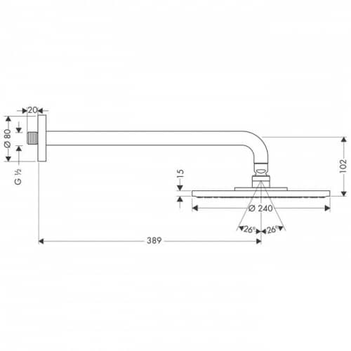 Купить Душ Hansgrohe Raindance S 27461000 верхний по низкой цене