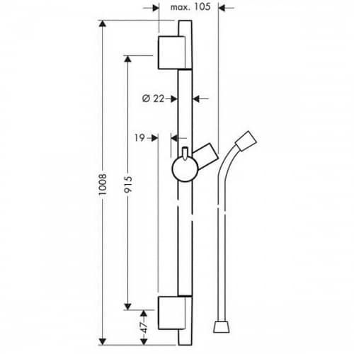 Купить Штанга Hansgrohe Unica S Puro 28631820 душевая 900 мм по низкой цене