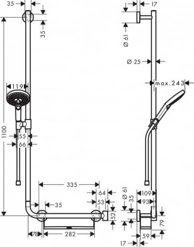 Душевой гарнитур Hansgrohe Raindance Select S 120 EcoSmart 26325400