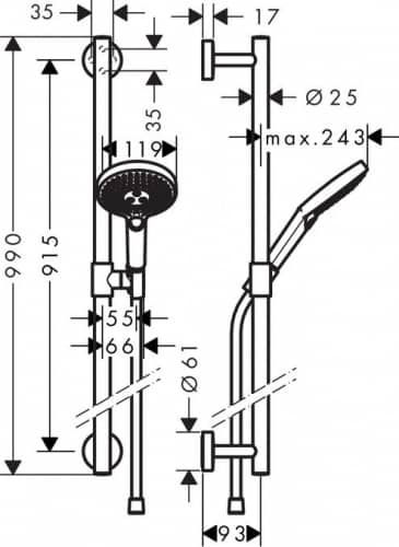Душевой гарнитур Hansgrohe Raindance Select S 120 26322400