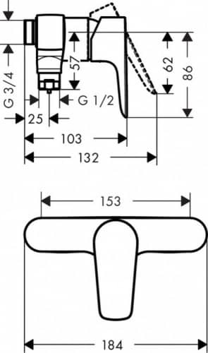 Смеситель для душа Hansgrohe Talis E 71761000