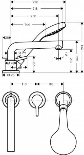 Купить Смеситель Hansgrohe Talis S 80 72416000 на борт ванны по низкой цене