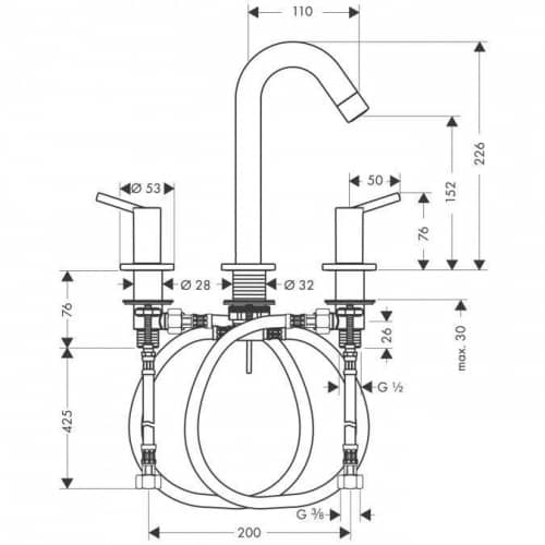 Купить Смеситель Hansgrohe Talis 32310000 для раковины по низкой цене