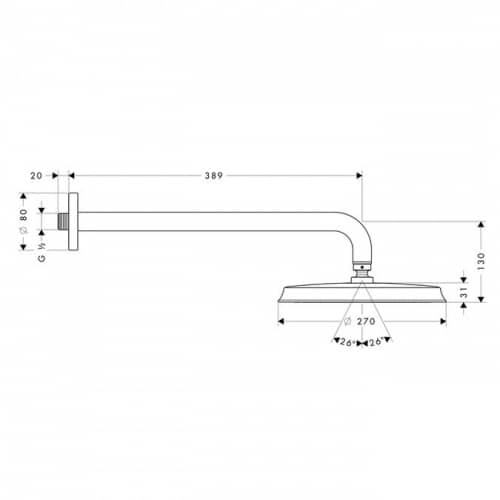 Купить Душ Hansgrohe Raindance Classic 27424090 верхний по низкой цене