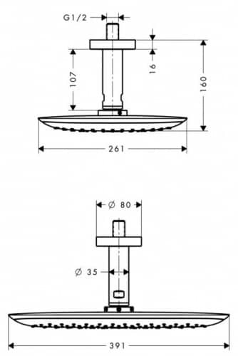 Купить Душ Hansgrohe PuraVida 26603000 верхний по низкой цене