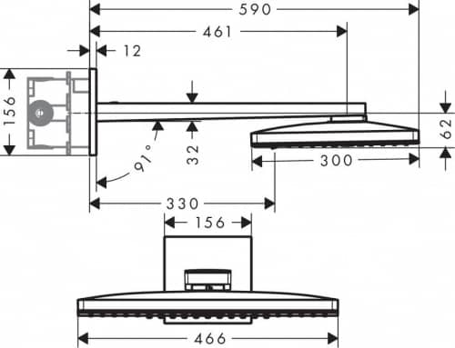 Купить Душ Hansgrohe Rainmaker Select 24017400 верхний по низкой цене