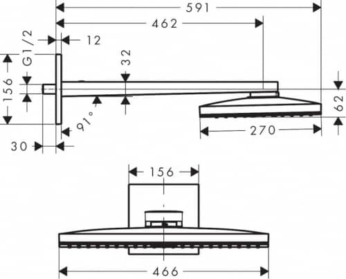 Купить Душ Hansgrohe Rainmaker Select 24003600 верхний по низкой цене