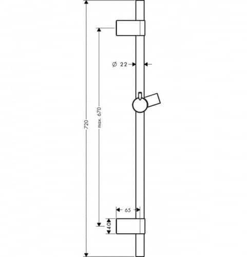Купить Штанга Hansgrohe Unica S Puro Reno 28662000 душевая 720 мм по низкой цене