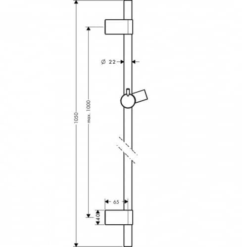 Купить Штанга Hansgrohe Unica S Puro Reno 28663000 душевая 1050 мм по низкой цене
