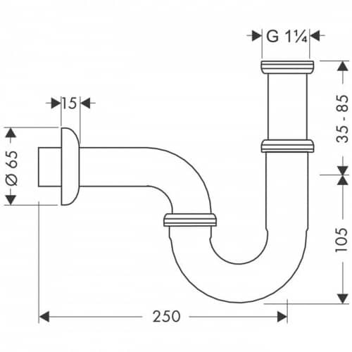 Купить Сифон Hansgrohe 53002000 для раковины по низкой цене