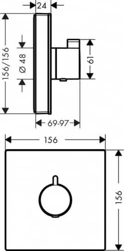 Термостат для душа Hansgrohe ShowerSelect Highflow 15734600