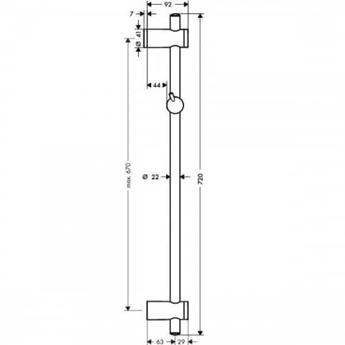 Купить Штанга Hansgrohe Unica Reno 27704000 душевая 720 мм по низкой цене