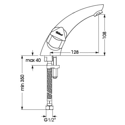 Купить Смеситель Vidima Эко для умывальника, метализированные маховики хром по низкой цене