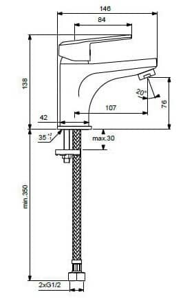 Купить Смеситель Vidima Баланс для умывальника, литой излив 107мм хром по низкой цене