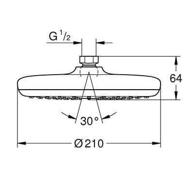 Купить Душ Grohe Tempesta 210 26409EN0 верхний по низкой цене
