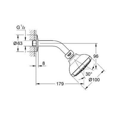 Купить Душ Grohe New Tempesta 27870000 верхний по низкой цене