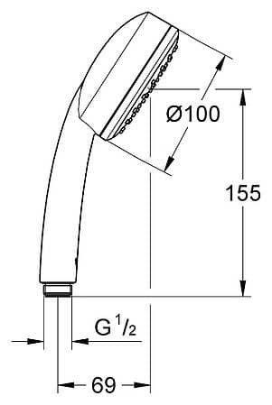 Купить Лейка Grohe New Tempesta Cosmopolitan 26082001 ручная по низкой цене