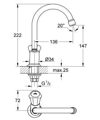 Купить Вентиль Grohe Costa L 20393001 для раковины по низкой цене