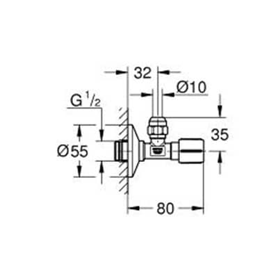 Купить Вентиль Grohe угловой 22039000 по низкой цене