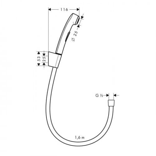 Купить Душ Hansgrohe 32128000 гигиенический по низкой цене