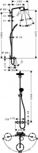 Душевой гарнитур Hansgrohe Raindance Select S240 27117000