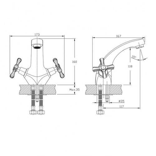 Купить Смеситель Rush Bianki для раковины BI7650-11 по низкой цене