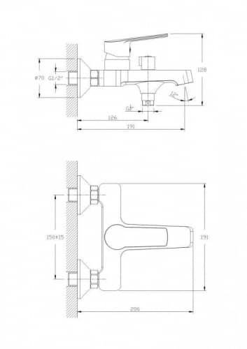 Купить Смеситель Rush Balearic для ванны BA3935-44 по низкой цене