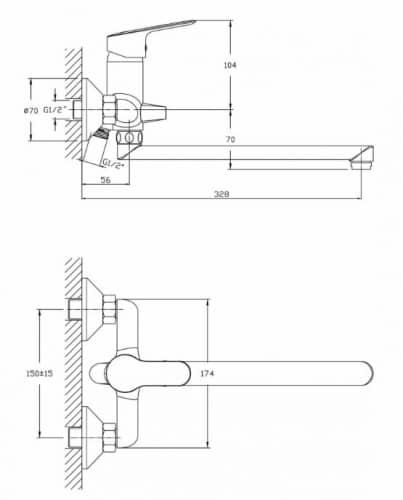 Купить Смеситель Rush Crete для ванны CR3535-51 по низкой цене