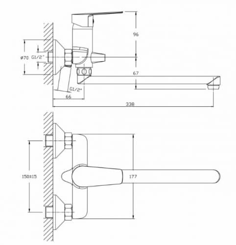 Купить Смеситель Rush Disco для ванны DI6935-51 по низкой цене