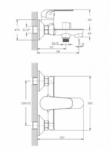Купить Смеситель Rush Fiji для ванны FI1835-44 по низкой цене