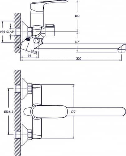 Купить Смеситель Rush Gozo для ванны GZ3735-51 по низкой цене