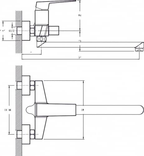 Купить Смеситель Rush Thira для ванны TR3635-51 по низкой цене