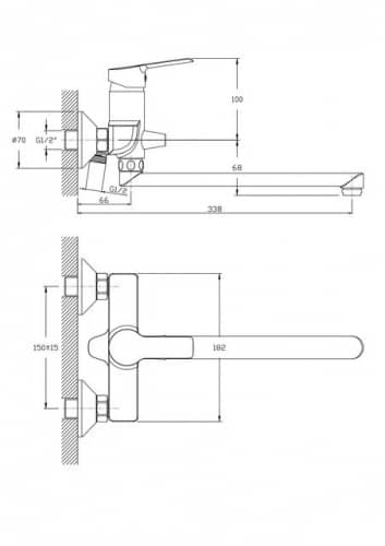 Купить Смеситель Rush Victoria для ванны VI7135-16 по низкой цене